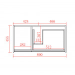 PE wall hung cabinet - matte white 900*460*520