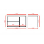 PE wall hung cabinet - matte white 900*460*520
