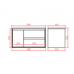 PE wall hung cabinet - matte white 900*460*520