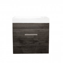 Mini wall hung vainty 500mm dark grey or dark oak ceramic top
