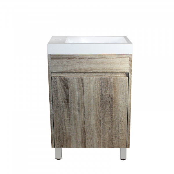 Mini vainty 500mm white oak cabinet with ceramic top- freestanding