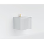 600mm Fluted matte white wall hung FEN600-WH