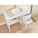 900mm Fluted matte white wall hung FEN900-WH