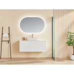 900mm Fluted matte white wall hung FEN900-WH