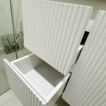 1200mm Fluted matte white wall hung FEN1200-WH