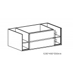 Amazon Grey with Shelves Vanity 1200