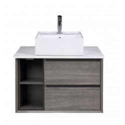 Amazon Grey with Shelves Vanity 750