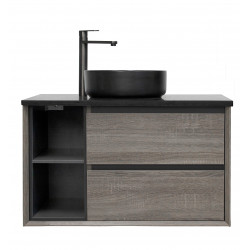 Amazon Grey with Shelves Vanity 900