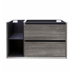 Amazon Grey with Shelves Vanity 750