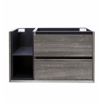 Amazon Grey with Shelves Vanity 900
