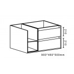 Amazon Grey with Shelves Vanity 900