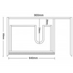 Amazon Grey with Shelves Vanity 900