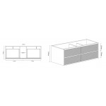 Maximo wall hung vanity 1200x460x550/ on sale