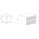 Maximo wall hung vanity 600x460x550 / on sale