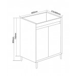 Maximo Free Standing vanity 600x460x850