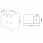 Maximo Free Standing vanity 750x460x850/ on sale