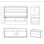BOSTON MATTE LIGHT GREY VANITY 1200X460X550