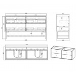 BOSTON MATTE WHITE VANITY 1500X460X550