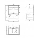 BOSTON LIGHT GREY VANITY 600X460X550