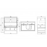 BOSTON MATTE LIGHT GREY VANITY 750X460X550