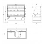 BOSTON MATTE LIGHT GREY VANITY 900X460X550