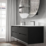 Byron black oak double vanity 1200x460x550