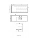 BYRON BLACK OAK VANITY 1200X460X550