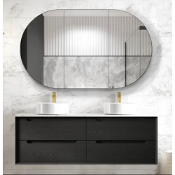 BYRON CABINET - BLACK OAK VANITY 1500X460X550- BY1500BCT