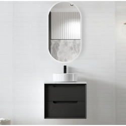 BYRON BLACK OAK VANITY 600X460X550