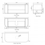 Bondi Natural Oak Curve Wall Hung Vanity -Cabinet 1200x460x450 