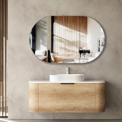Bondi Natural Oak Curve Wall Hung Vanity -Cabinet 1200x460x450 