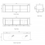 Bondi Natural Oak Curve Wall Hung Vanity -Cabinet 1800x460x450 