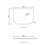 Bondi Black Oak Curve Wall Hung Vanity -Cabinet 600x450x450