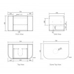 Bondi Natural Oak Curve Wall Hung Vanity -Cabinet 750x460x450