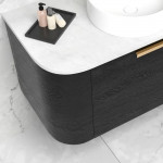 Bondi Black Oak Curve Wall Hung Vanity -Cabinet 1800x460x450