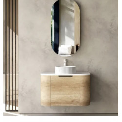 Bondi Natural Oak Curve Wall Hung Vanity -Cabinet 750x460x450