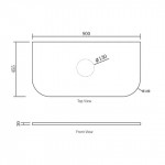 Bondi Black Oak Curve Wall Hung Vanity -Cabinet 900x460x450 