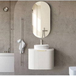 Bondi Matte White Vanity -Curve Cabinet 600x460x450 