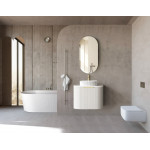 Bondi Matte White Vanity -Curve Cabinet 600x460x450 