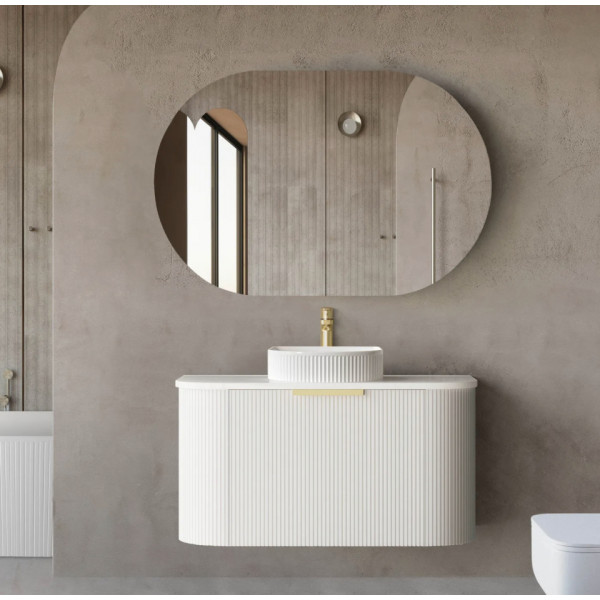 Bondi Matte White 900*460 Curve Vanity- Wall Mounted Cabinet Bondi Matte White 900*460 Curve Vanity- Wall Mounted Cabinet