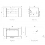 Bondi Matte White 900*460 Curve Vanity- Wall Mounted Cabinet Bondi Matte White 900*460 Curve Vanity- Wall Mounted Cabinet