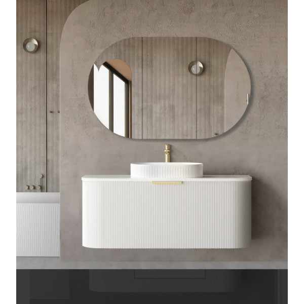 Bondi Matte White 1200*460 Curve vanity - wall mounted cabinet