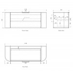 Bondi Matte White 1200*460 Curve vanity - wall mounted cabinet