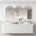 Bondi Matte White 1800*460 Curve vanity- wall mounted cabinet