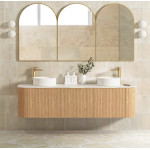 Bondi Woodland Oak Fluted Wall Hung Curve Vanity 1800*460 BOW1800L