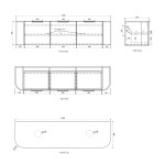 Bondi Woodland Oak Fluted Wall Hung Curve Vanity 1800*460 BOW1800L