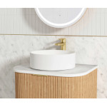Bondi Woodland Oak Fluted Wall Hung Curve Vanity 600*460 BOW600L