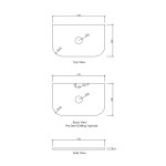 Bondi Woodland Oak Fluted Wall Hung  Curve Vanity 750*460 BOW750L