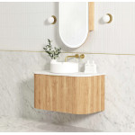 Bondi Woodland Oak Fluted Wall Hung Curve Vanity 900*460 BOW900L