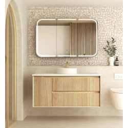 Byron Fluted 1200mm Woodland Oak Wall Hung Vanity